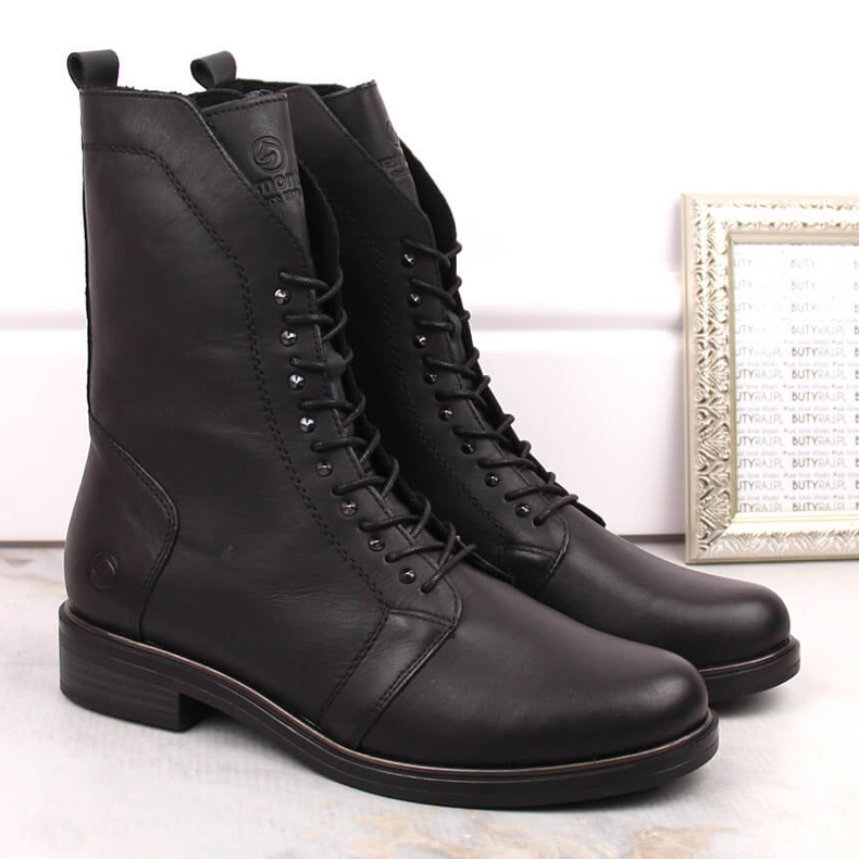 Botas de mujer cómodas y aislantes de piel, negro Remonte D8380-01