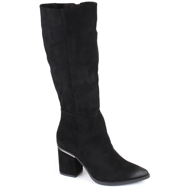 Botas cowboy aislantes de ante para mujer, negro Potocki SZ12247