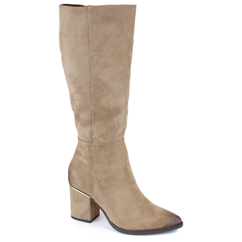 Botas cowboy aislantes de ante para mujer, beige Potocki SZ12247