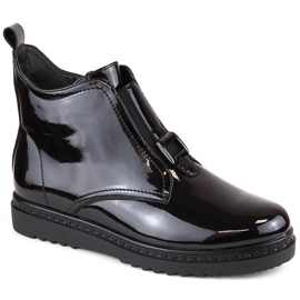 Botas planas de charol Vinceza 58148 negras con aislamiento para mujer negro