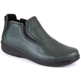 Botas de mujer cómodas y aislantes de piel verde Helios 566