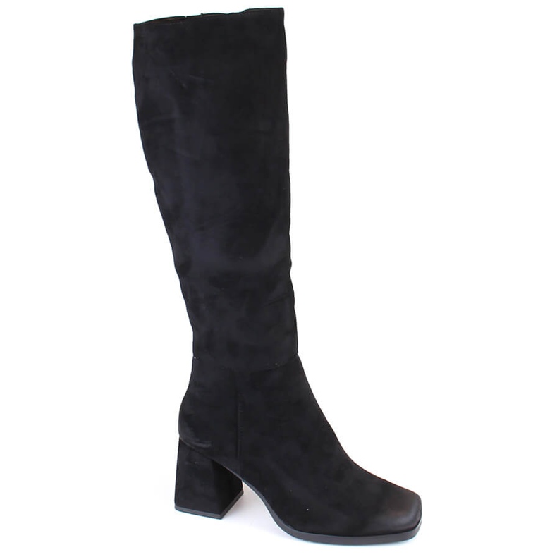 Botas de tacón alto con aislamiento de ante para mujer, negro Potocki SZ12254 Botas de tacón alto con aislamiento de ante para mujer, negro Potocki SZ12254