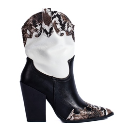 Botas cowboy Shelovet de mujer en blanco y negro
