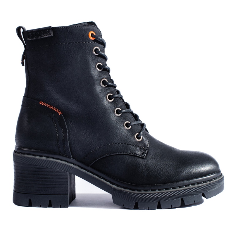 Botines Shelovet negros con cordones y tacón ancho Botines Shelovet negros con cordones y tacón ancho