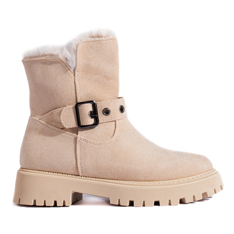 Botas de nieve beige con hebilla Vinceza.