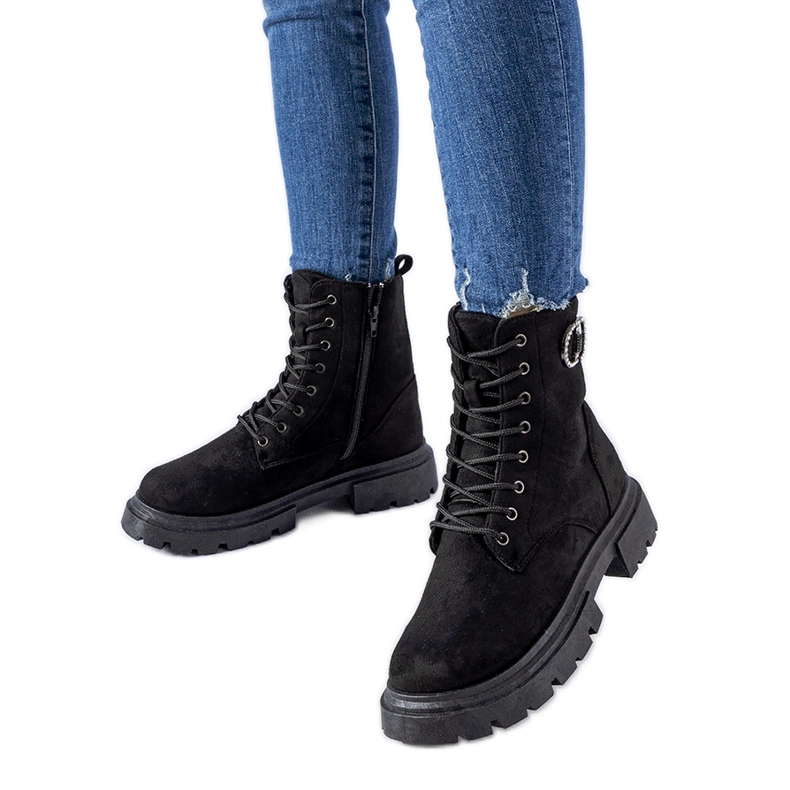 Botas broberg eco-ante negro con circonitas