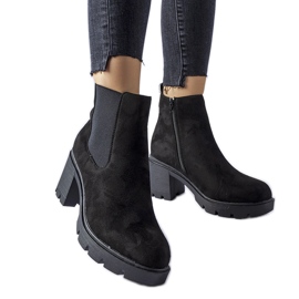 Botines negros con tacón grueso de Tobiassen