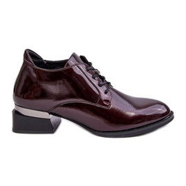 Vinceza Zapatos brogue de mujer con cordones burdeos de Banosa rojo