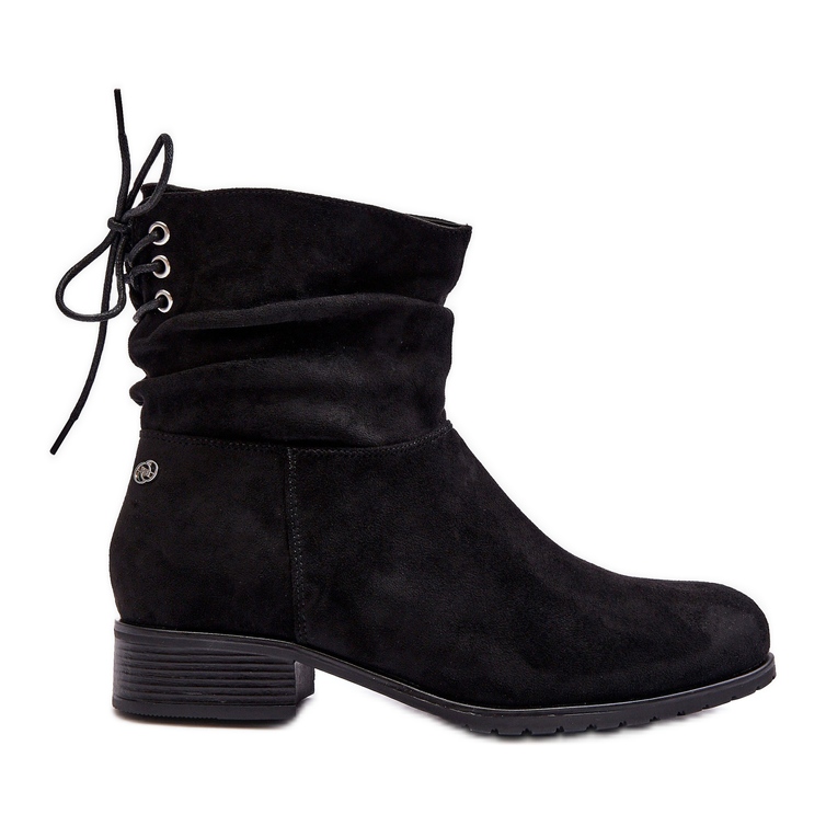 PE1 Botas Planas Mujer Ante Negro Keresa