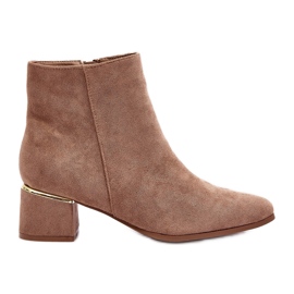 PE1 Botas Tacón Mujer Ante Beige Mebassa