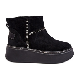 Botas de nieve de ante para mujer Maciejka 06257-01 Negro