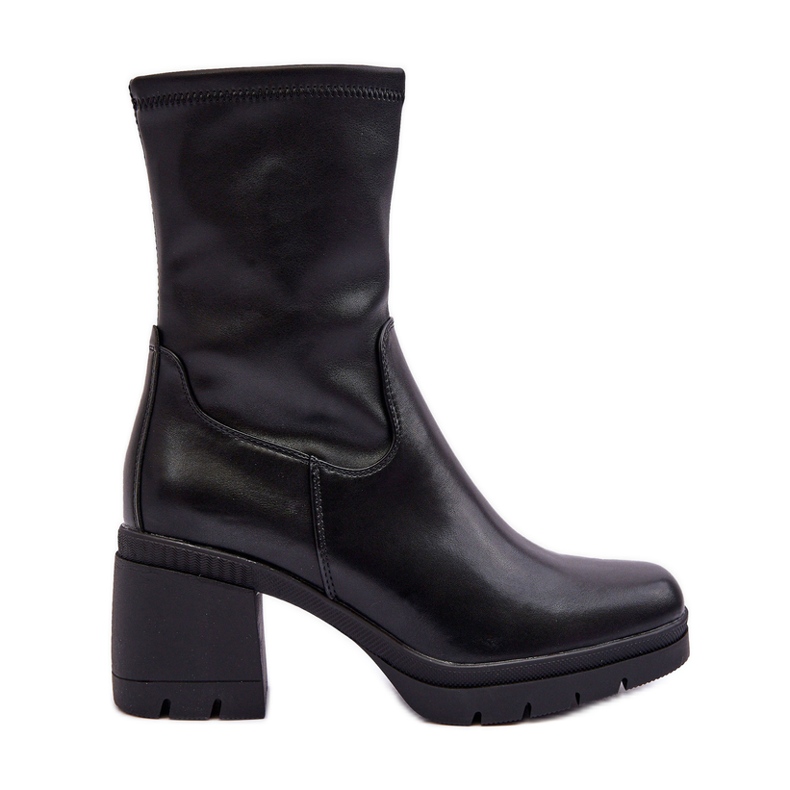 Sergio Leone Botines de piel para mujer con tacones altos enormes, negro Flavie