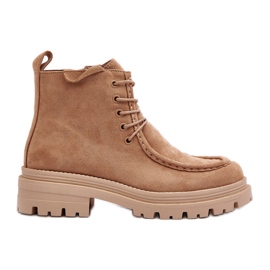 Botines de Mujer con Cremallera, Beige Oscuro Apolosi