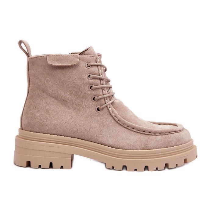 Botas Trapper Mujer Apolosi Beige Con Cremallera Botas Trapper Mujer Apolosi Beige Con Cremallera