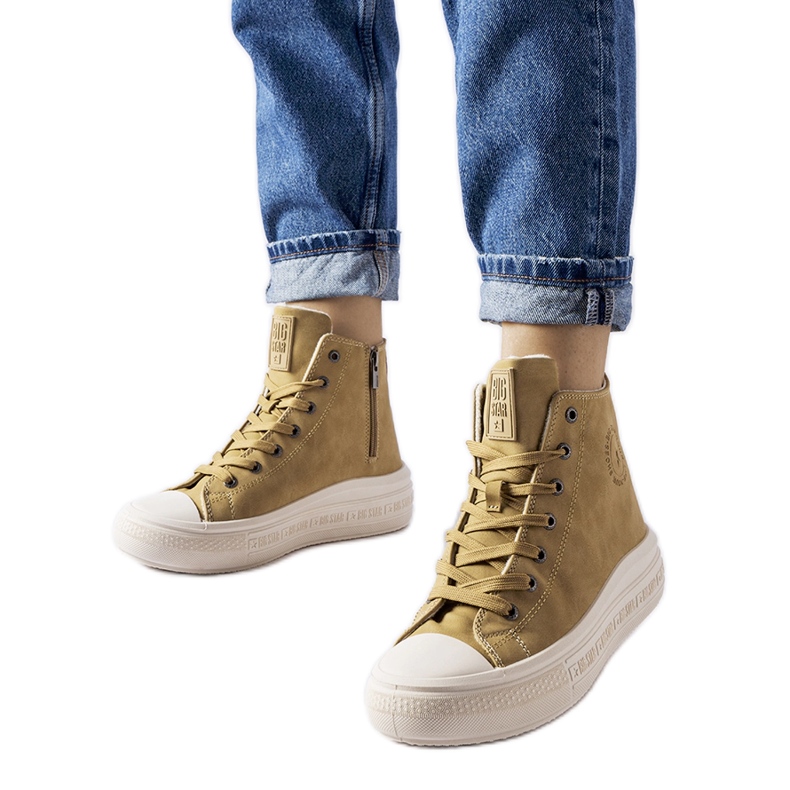Zapatillas cálidas beige oscuro Big Star MM274026