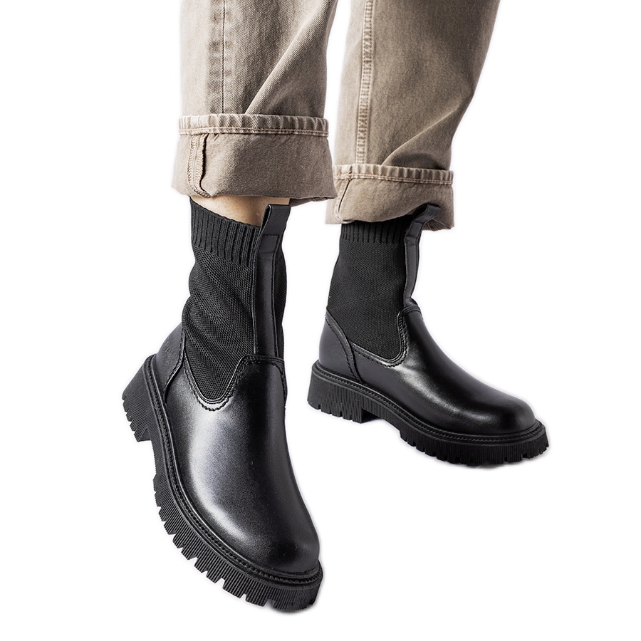 Botines Negros Sin Tacon Botines Negros Botines Sin Plataforma