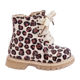 Botines infantiles aislantes con cremallera, Beige y marrón Dolida