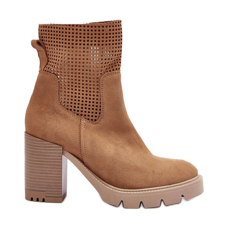 Lewski Shoes Botines Mujer Ante Calado Camel Lewski 3386 beige