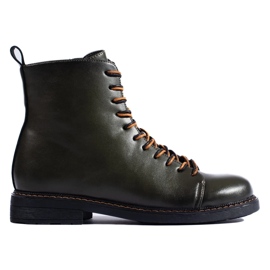 Botas con cordones de mujer Vinceza verde oscuro