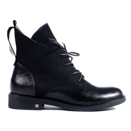 W. Potocki Botines negros de tacón plano Potocki