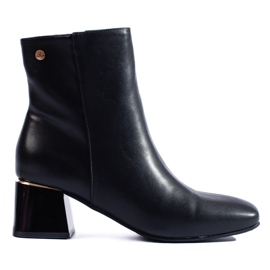 Elegantes botines clásicos de tacón Shelovet negros
