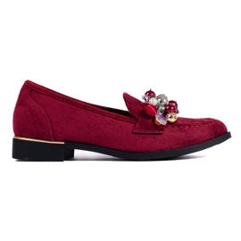 Señores burdeos de mujer con cristales Shelovet rojo