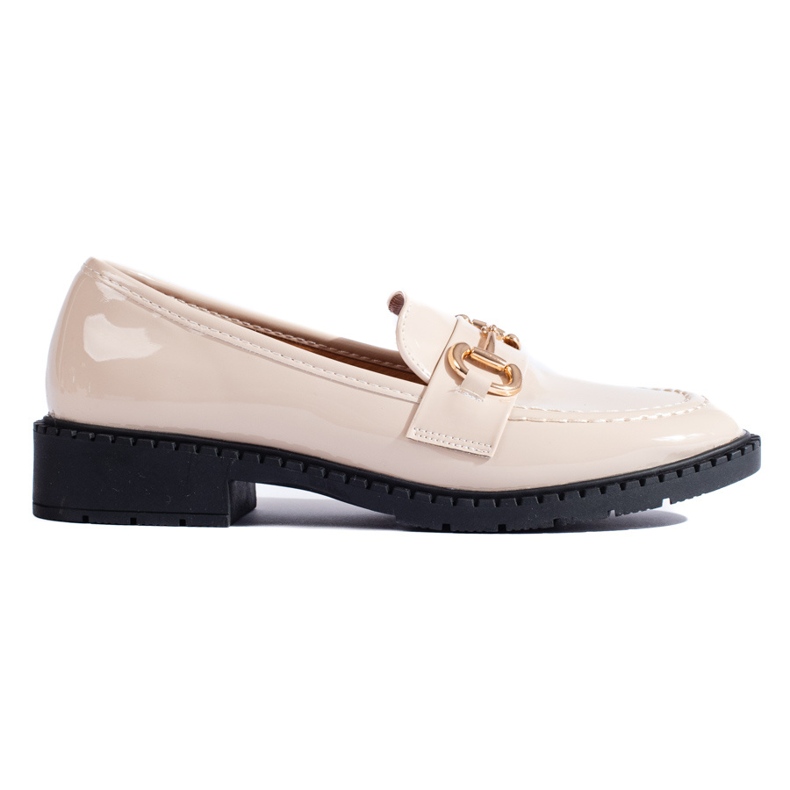 Mocasines Shelovet elegantes beige charol