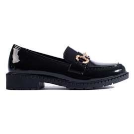 Mocasines Shelovet elegantes charol negro
