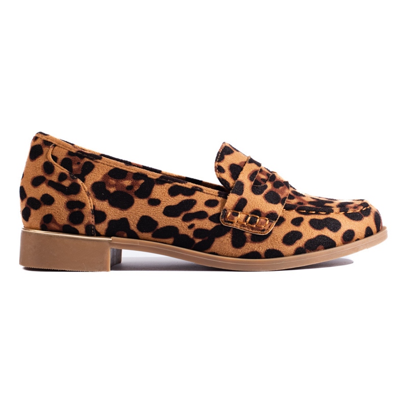 Mocasines de mujer Shelovet en ante leopardo beige