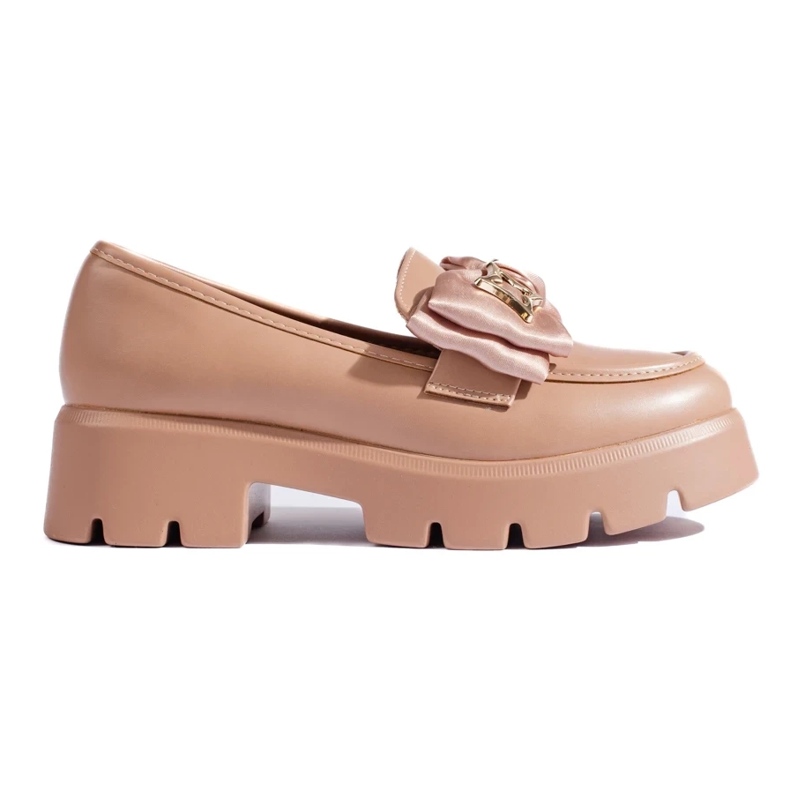 Mocasín beige con lazo Shelovet