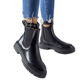 Botas negras con hebilla decorativa de Jonesboro negro