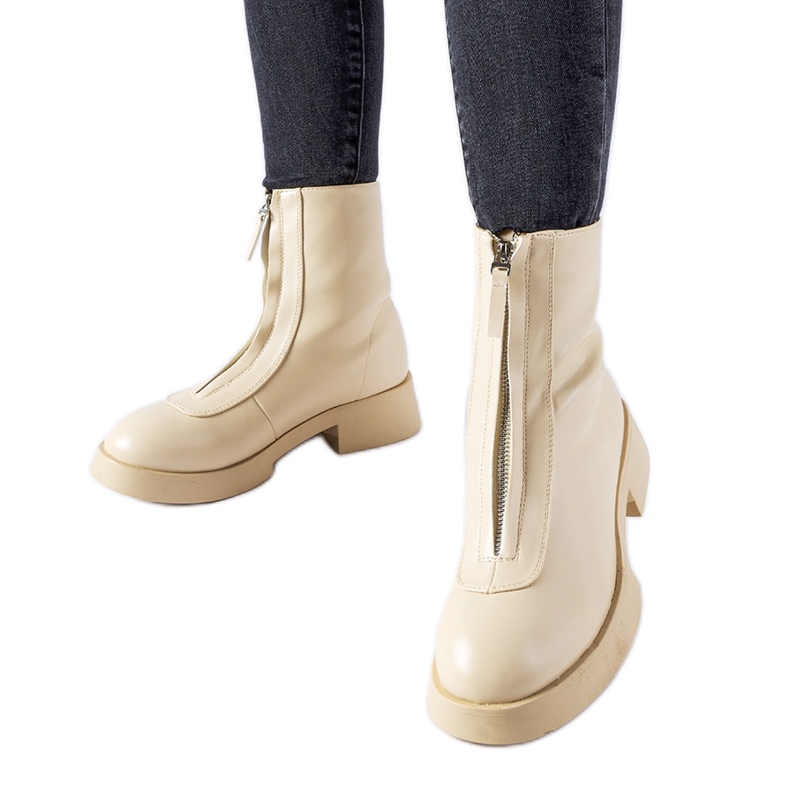 Botines aislantes beige con cremallera Baldo