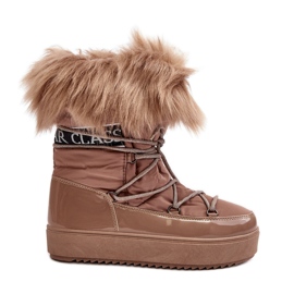 PS1 Botas de Nieve con Cordones para Mujer Santero Beige Oscuro