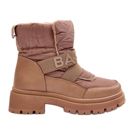 PS1 Botas de nieve aislantes con cremallera para mujer Beige Zeva