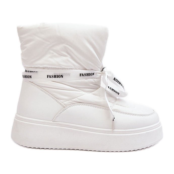 PS1 Botas de nieve para mujer con cordones decorativos, Siracna blanca blanco