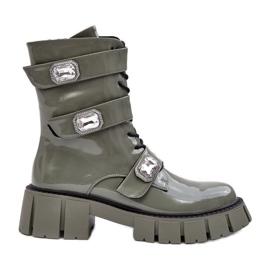 Botas Obrera Mujer Charol Verde S.Barski MR870-61