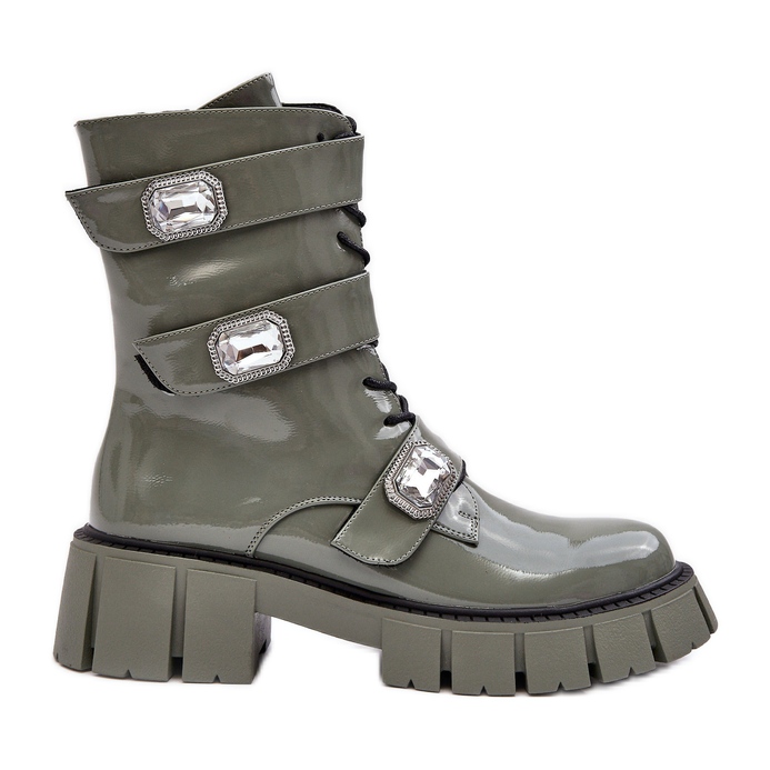 Botas Obrera Mujer Charol Verde S.Barski MR870-61