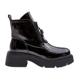 Botas Mujer Charol Con Adorno, Negro S.Barski MR870-53