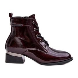 Vinceza Botines con aislamiento de charol Burdeos Achonia rojo