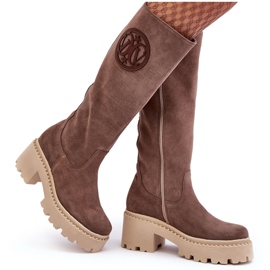 Lewski Shoes Botas por encima de la rodilla Mujer Ante Marrón Lewski 3367