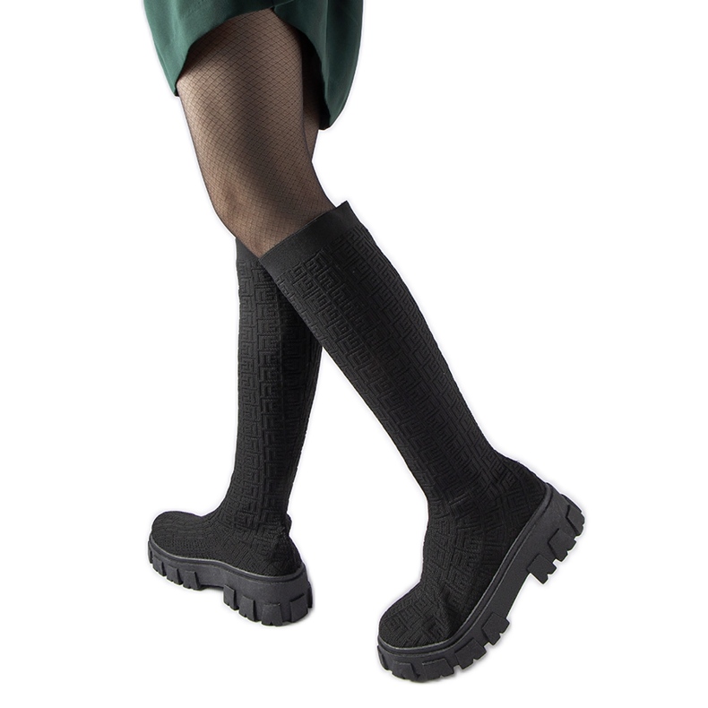 Ausonia botas calcetín largas negras negro