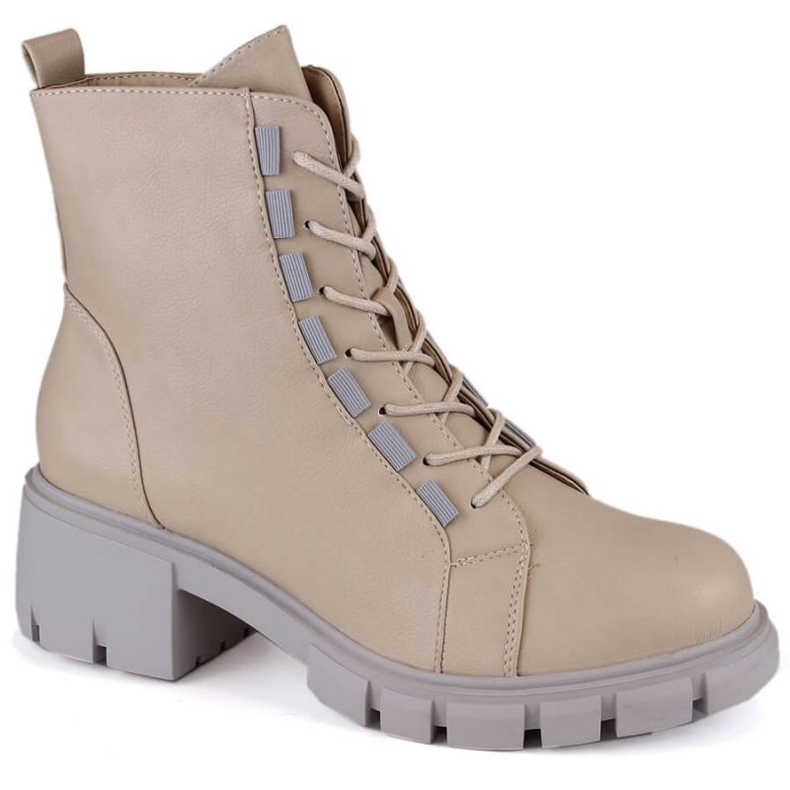 Botas aislantes con cordones y cremallera Jezzi W JEZ422B, beige