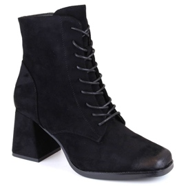 Botines de ante con cordones y cremallera Potocki W WOL191A negro