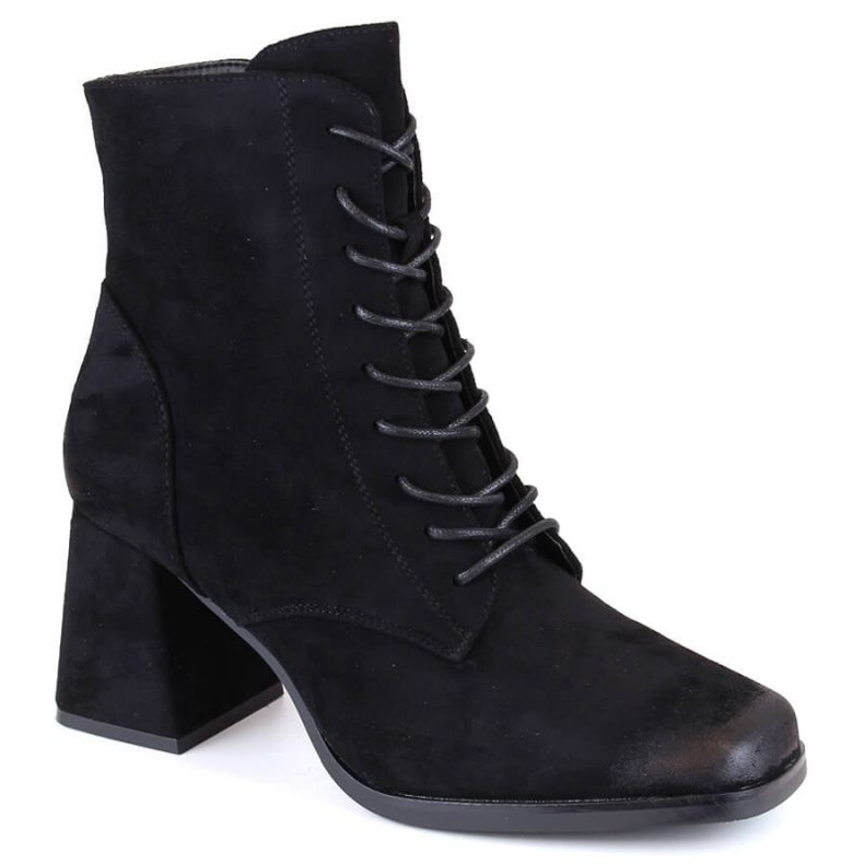 Botines de ante con cordones y cremallera Potocki W WOL191A negro