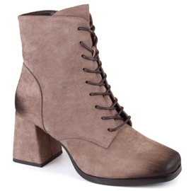 Botines de ante con cordones y cremallera Potocki W WOL191B marrón