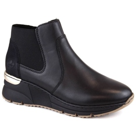 Botas cuña de piel Rieker W RKR626 negro