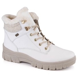 Rieker Botas impermeables de piel con aislamiento de lana Remonte W RKR628 blanco