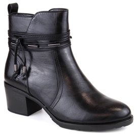Botines aislantes de tacón con decoración Jezzi W JEZ415A, negro