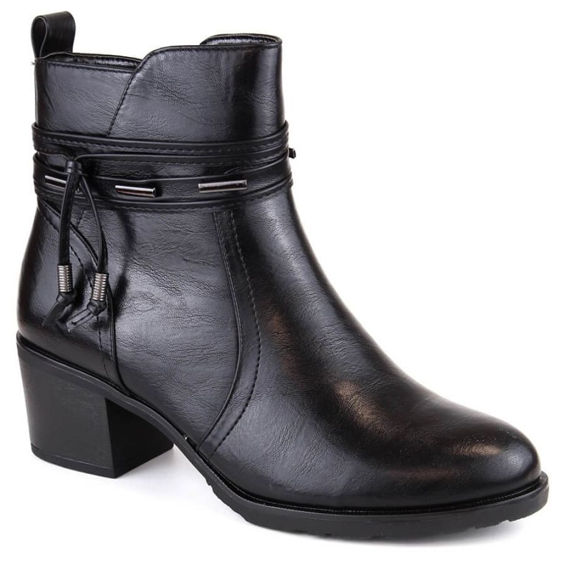 Botines aislantes de tacón con decoración Jezzi W JEZ415A, negro
