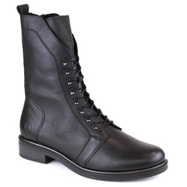 Rieker Botas de piel cómodas y aislantes Remonte W RKR630, negro